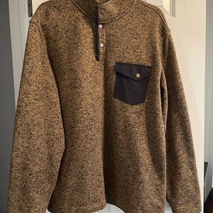 Men's Brown Sweater with Button Detail